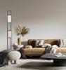 ZEIGEL LED Satin Black & Textured Ice Glass Diffuser Floor Lamp